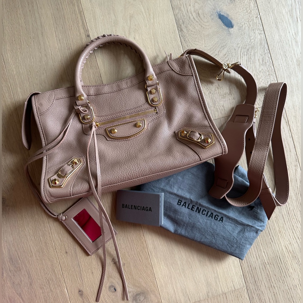 Balenciaga Motocross Classic Metallic Edge City S Bag
